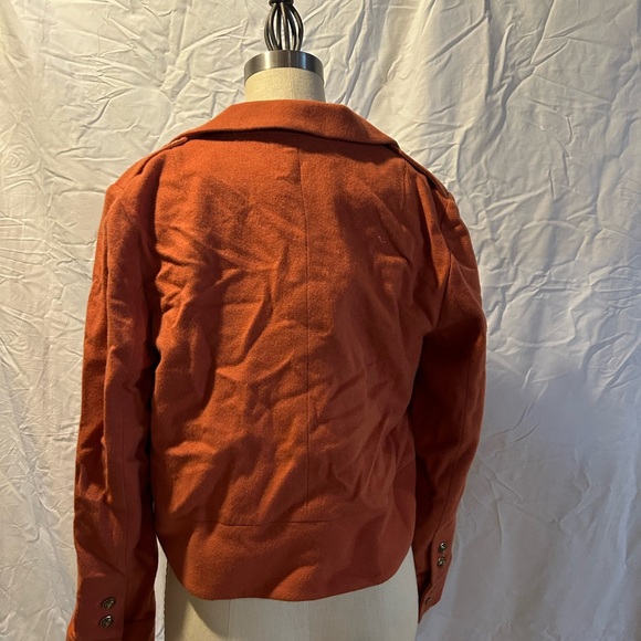 NWT Brooks Brothers sz8 wool DB short jacket orange - Picture 3 of 5